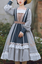 Multi-Color Detachable Collar Ruffled Sweet Lolita OP Dress